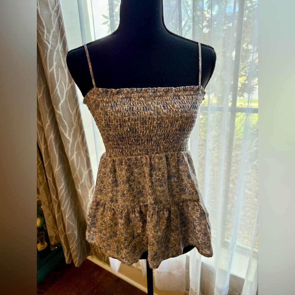 Floral Smocked Spaghetti Strap Top